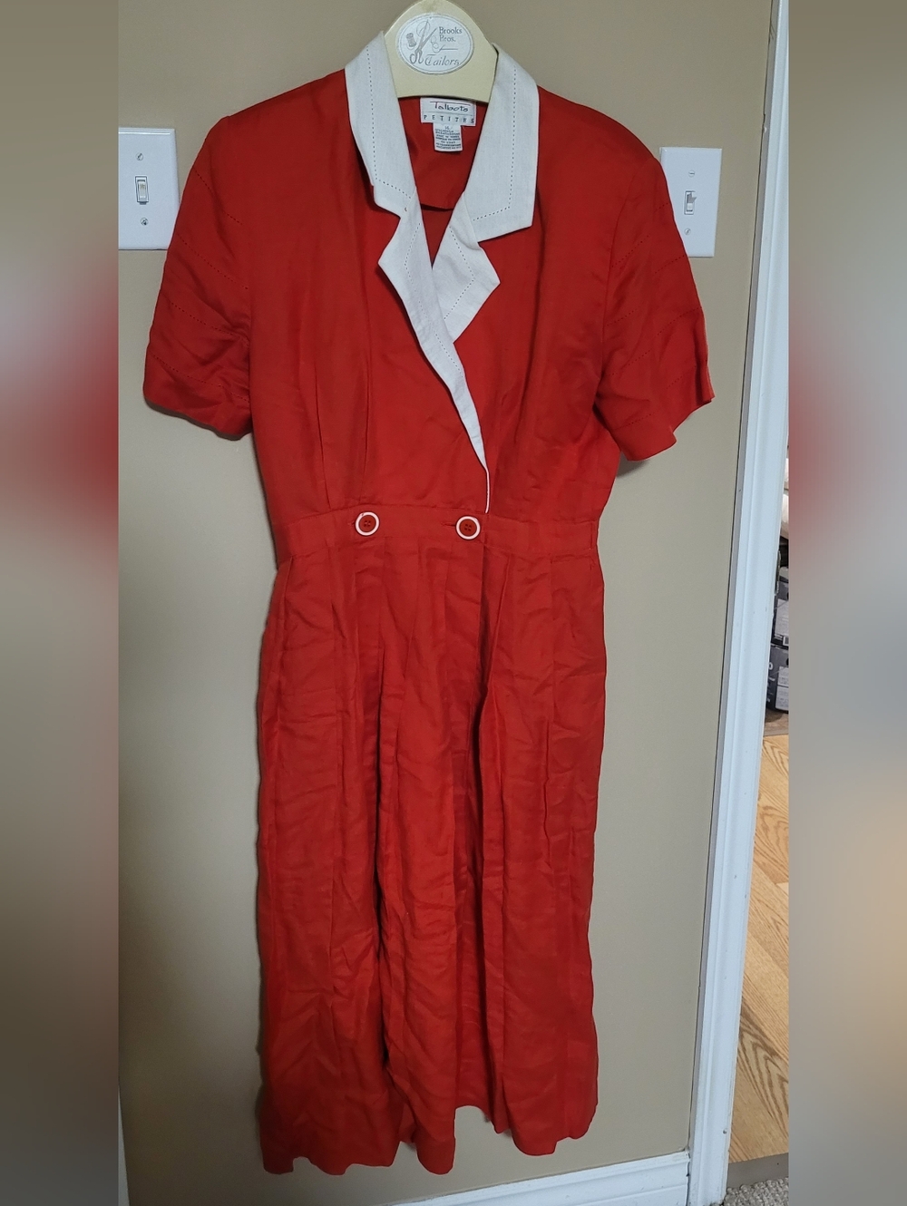 Talbots Red Petite Dress with White Accents